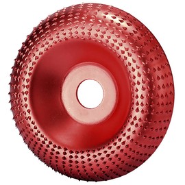 Upgraded Version Angle Grinder Wood Carving Disc Wood Carving Tools 100mm Wheel Carbide Grinding Carving Grinding Disc Polishing Shaping Grinding Wheel for Angle Grinder 16mm (Red)