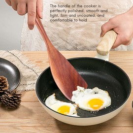 Mecerypt 5-Piece Wooden Cooking Utensils Set - Eco-Friendly & Non-Scratch Spatula and Spoons for Nonstick Cookware