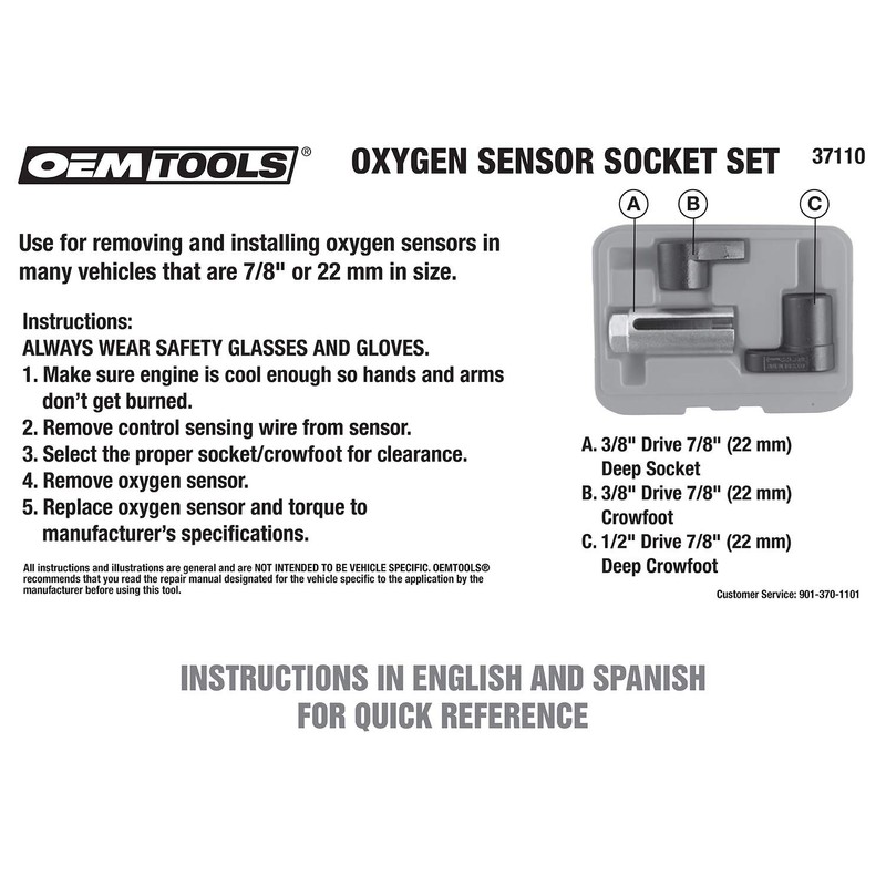 OEMTOOLS 37110 Oxygen Sensor Socket Set, 3 Piece, 3/8 Inch