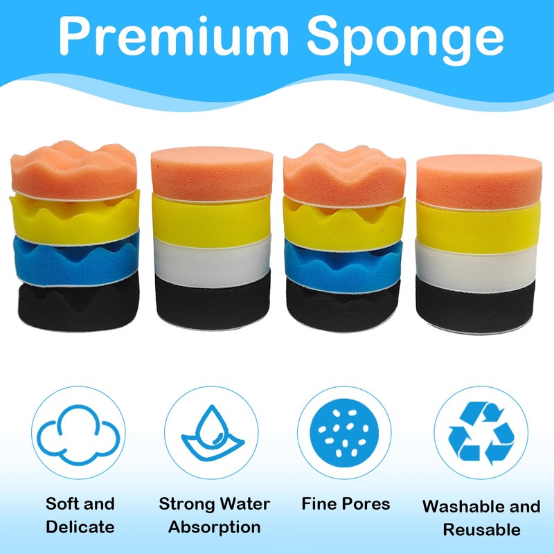 24Pcs Car Polishing Pads for Drill, 3Inch/80mm Car Polishing Kit,