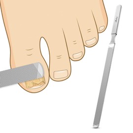 BALUCA Professional Stainless Steel Long Nail File for Thick Nails, Metal Fingernail Toenail File for Women, 4.72-Inch Filing Surface, Durable and Efficient Nail Care Tool - Silver