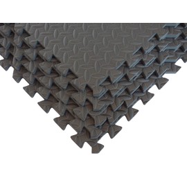 GET RUNG Diamond Plate Fitness MATS: Interlocking EVA Foam Flooring for Home Gym, Exercise, and Workouts. (20SQFT, Gray)