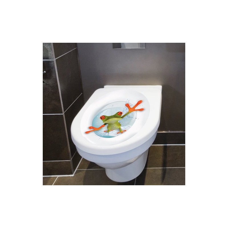 Wandkings Crazy Frosch, WC Deckel Aufkleber Sticker, 30 x 40