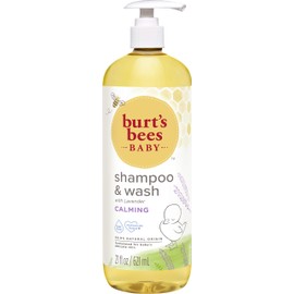 Burt's Bees Baby Shampoo & Wash , Calming with Lavender, Tear-Free, Pediatrician Tested, 98.9% Natural Origin, 21 Oz Bottle (Single)
