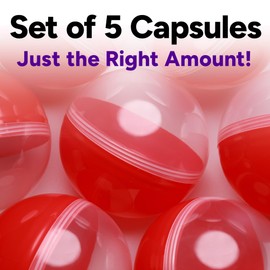 Big Claw Machine Capsules Translucent Red Plastic Sphere Large Party Favor Containers Round 5 pcs 6.3 inch Jumbo Plastic Christmas Ornaments Extra Large Gift Box Craft Party Supplies Vending Capsules