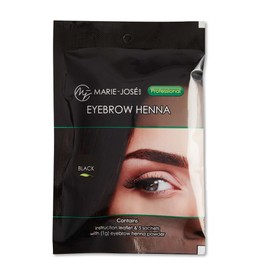 Marie-José & Co Black Henna Tint Kit Eyebrow Dye, Eyebrow Spot Coloring, Long-Lasting Eyebrow Powder, Water & Smudge Proof, 5 Sachets, Good for 50 Applications