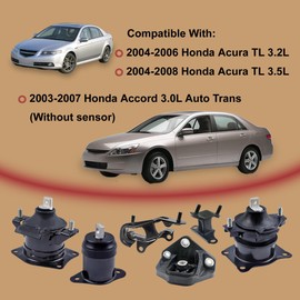 6PCS Engine Motor & Trans Mount Set Compatible with Honda Accord 3.0L 2003 2004 2005 2006 2007 with Automatic Transmission for A4526HY A4517 A4527HY A4544 A4524 A4525
