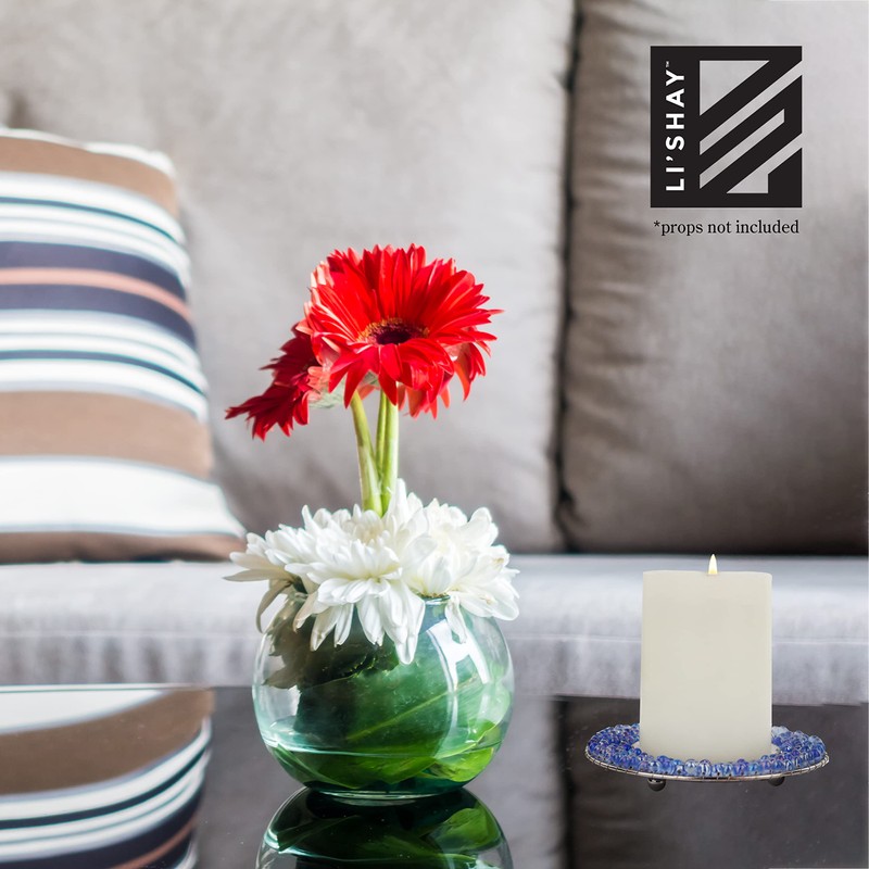 Blue Beaded Candle Stand