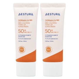 estra Aestura Derma UV365 Red Soothing Tone-up Sun Cream SPF50+ PA++++ 40ml x2 / 에스트라 더마 유브이365 레드진정 톤업 선크림 SPF50+ PA++++ 40ml x2개