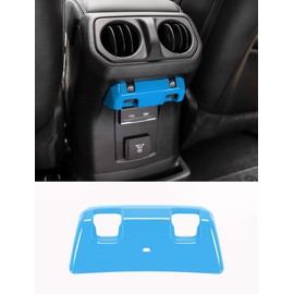 Savadicar Sky Blue Interior Accessories - Rear Seat Window Switch Panel Trim for 2018-Present Jeep Wrangler JL JLU 4XE & Gladiator JT - Solid Color Interior Decor Upgrade Option, 1-Piece