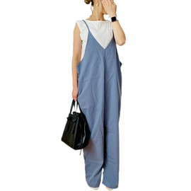 Arcade Women's Overalls, V-Neck, Clean, Cami Overalls, All-in-One, Stylish, light navy