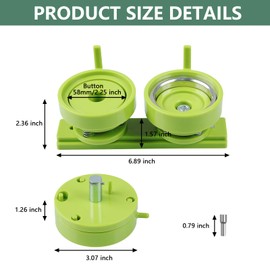 MK.Bear Button Maker Mold 2.25 inch/58mm, Interchangeable Die Mold Button Making Mold Suitable for Slide Pin Press Machines Button Maker Machine Button Badge Press