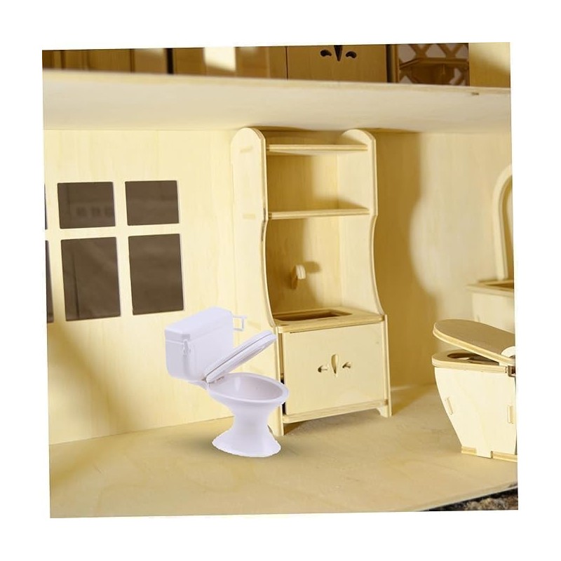 1:12 Scale Miniature Bathroom Toilet - Realistic Dollhouse Furniture for