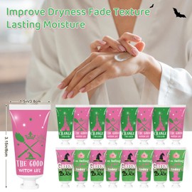 Ouvibor 50 Pcs Green and Pink Handcream Bulk Witch Moisturizing Hand Lotion Gifts Favors Travel Size for Girls Women Favors Supplies