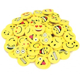 Outtshop Laughter Face Eraser, 80 Pieces Emoji Kids Erasers Funny Erasers for Children, Students, Birthday Party Gifts, Eraser Kids Party Bags