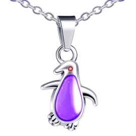 INFINIONLY Women's Men's Stainless Steel Necklace Pendant Creative Dolphin Chain Necklace Temperature Sensitive Necklace with 55 cm Chain, The Colour of the Pendant Changes with Temperature, E