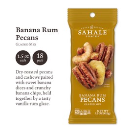 Sahale Snacks Banana Rum Pecans Glazed Mix, 1.5 Ounces (Pack of 18)