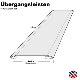Transition Profile Brushed Stainless Steel 1000 mm Stainless Steel Transition Profile 100 mm Inside Leg Dimensions Made of Stainless Steel k240 Polished 0.8 mm Thick Transition Strip Floor Strip