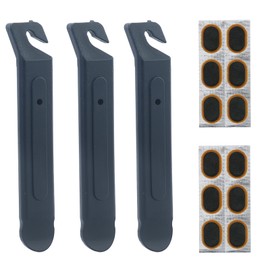 AMANDELIZABE Pack of 3 Tyre Levers Bicycle, Bicycle Tyre Repair Tool with 12 Pieces Bicycle Tyre Repair Film, Portable Tyre Change for Repair of Bicycle Tyres
