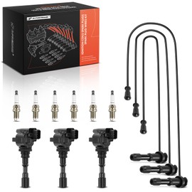 A-Premium 3 Ignition Coils with 3 Wire and 6 Iridium Spark Plugs Compatible with Kia Sorento 2003 2004 2005 2006 3.5L