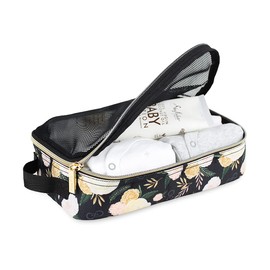 Chelsea + Cole for Itzy Ritzy Packing Cubes – Set of 3 Floral Packing Cubes or Travel Organizers; Each Cube Features a Mesh Top, Double Zippers and a Fabric Handle; Floral