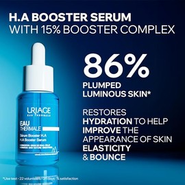 Uriage Eau Thermale sérum Booster con 1.5% de Ácido Hialurónico 30ml - 86% piel redensificada - Fórmula 97% natural - Efecto piel de melocotón, aroma 