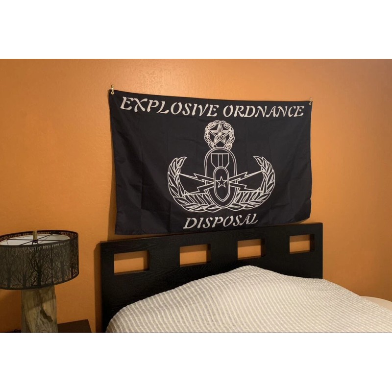 EOD Black and White 3 x 5 Flag