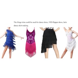 Lauthentic.S - Moldura de costura con flecos, 10 yardas de 6 pulgadas, para manualidades, decoración latina, lámpara de vestir, color blanco