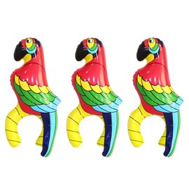 UILYNIU 3 Pack Inflatable Parrot, Pirate Costume Accessories, Pool Beach Party Decoration, Blow Up Inflatable Toys, Pool Accessory for Photo Booth Party Favors Supplies Cosplay (Multicolor)