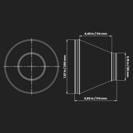 200 x 80mm Duct Reducer with Rubber Gasket Round Reducer Pipe Riser Reducer Galvanized Steel (Drain, Drain and Vent) Reducing Coupling