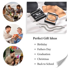 VNOX Mens Bracelets Silver Gifts : Daddy Curb Bracelet Stainless Steel Bracelet Gift for Men Dad Son Grandad Brother Soulmate Jewelry Gift Fathers Day Birthday Graduation Christmas Presents(Grandad)