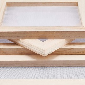 ANCLLO Antique Paper Making Method Wooden Paper Making Craft Paper Making Frame Strainer for Craft Supplies 20x20cm