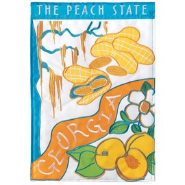 Magnolia Garden The Peach State Georgia Orange 19 x 13 Polyester Small House Flag