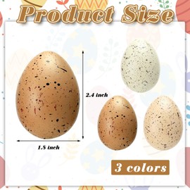 SiliFine 18 Pcs Easter Speckled Eggs 2.4 in Plastic Speckled Eggs Bowl and Vase Filler Faux Chicken Eggs for DIY Spring Displays and Easter Decorations Vase Decorating (Yellow Tone)