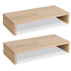 TEAMIX 20 inch Monitor Stand Riser, Wood Monitor Stand for Desk, TV/Screen/PC/Printer/Laptop Riser, Computer Stand with Keyboard Organizer Desktop Stand, Monitor Riser