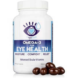 Heyedrate Triglyceride Omega 3 Fish Oil for Eye Health, Provides Comfort for Irritated Eyes, Easy to Swallow, Small, Burpless Softgel, EPA, DHA, and Omega 7 Fatty Acids