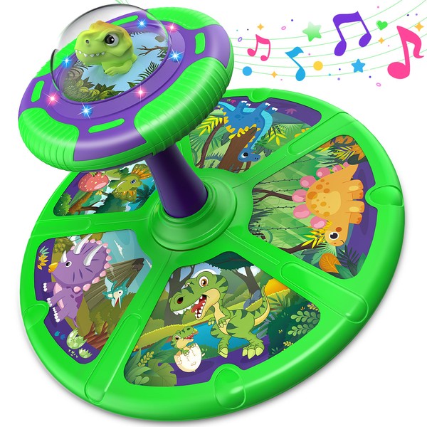 Flooyes Dinosaur Sit and Spin Toys for Toddlers Boys 1