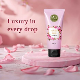 Vanan Pannir Rose Face Wash - Gentle Cleansing with Hyaluronic Acid, Rose and Cucumber - Moisturises and Refreshes the Skin