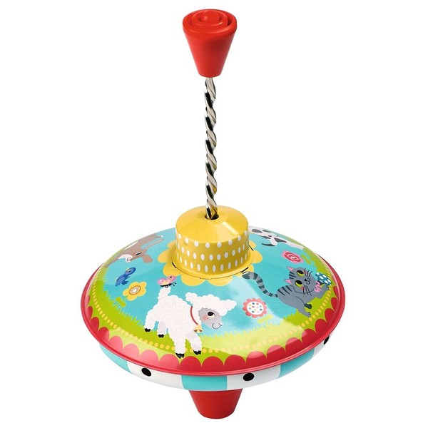 moses. Small humming top animal parade, cute tin rotating spinning top for babies, zodiac with distinctive buzzing sounds for children from 18 months