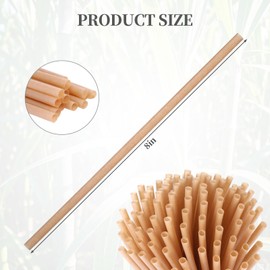 200 Pcs 8 Inch Sugarcane Straws Disposable,Long Compostable Straws Disposable for Home Restaurant,Plastic Free Sturdy Cocktail Straw for Drinks for Hot Cold Drinks