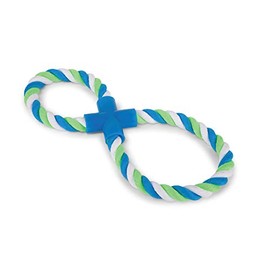 Kazoo Twisted Rope Figure 8 Tug Dog Toy, Blue/Green