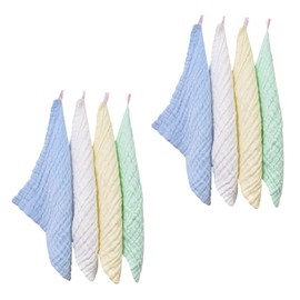 FRCOLOR 8Pcs Towels Comfortable Washcloths for Newborns Soft Face Cleansing Towels Highly Absorbent Washcloths for Bath Burp and Messy Meals Assorted