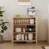 GarveeHome Freestanding Rattan Storage Cabinet with Doors & Adjustable Shelves,
