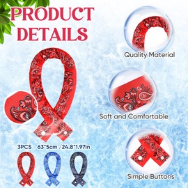 Cozypower 3 Pcs Cooling Neck Wraps, Ice Cooling Scarf Water Soaking Wraps for Neck Bandana Wrap Headband for Women Men, Cooling Headband for Hiking Camping Outdoor Hot Summer Indoor Outdoor