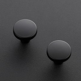 Ravinte 30 Pack Single Hole Matte Black Cabinet Knobs Kitchen Cabinet Handles Solid Drawer Pulls Kitchen Cabinet Hardware Kitchen Flat Black Drawer Knobs Round Cabinet Drawer Handles