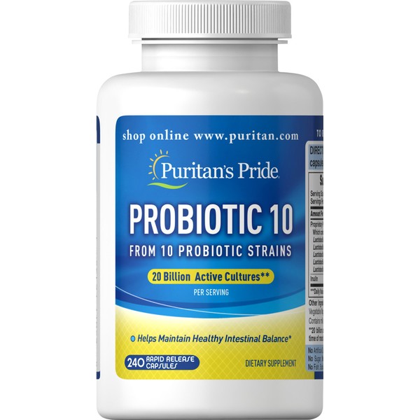 Puritan's Pride Probiotic 10 with Vitamin D to Support Immune Function* Capsule 120 Count