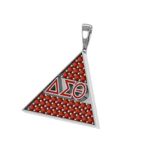 King Greek DELTA SIGMA THETA STERLING SILVER TRIANGLE PENDANT 18''