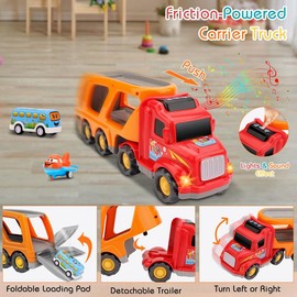 Nicmore Carrier Truck Gift Toys for Kids Educational Toy Cars: Gifts for Boy Girl 5 in 1 Transport Cars | Christmas Birthday Party Gift for Boys Girls Springtok cartoys