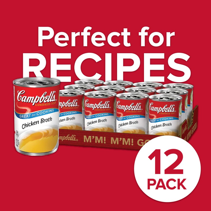 Campbell's Condensed Chicken Broth, 10.5 Ounce Can (Pack of 12)