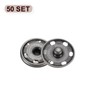 sourcing map 50 Set Sew-on Snap Buttons 25mm Metal Snap